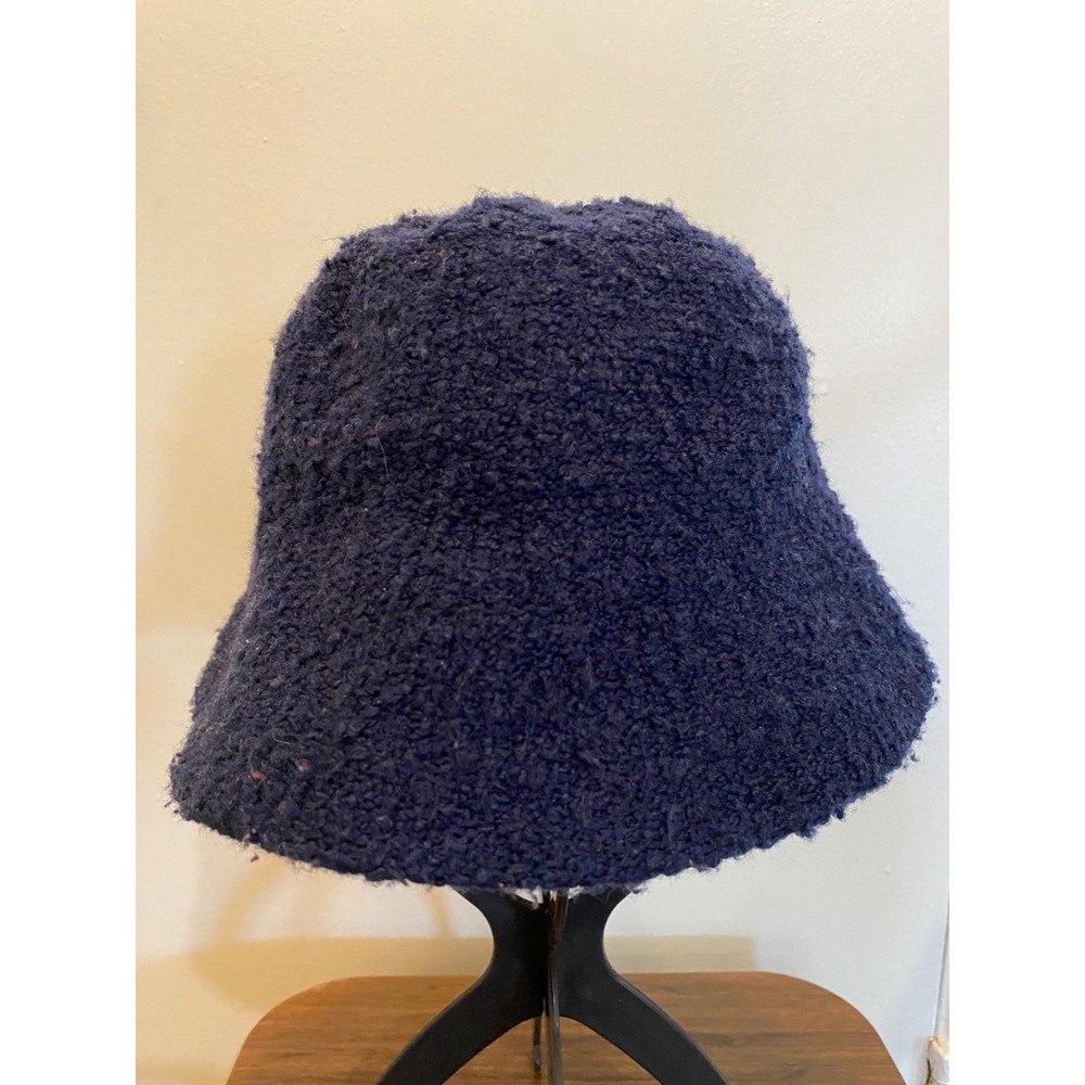City Hunter Fleece Bucket Hat Vintage 90s Navy Blue Made Korea kentucky derby